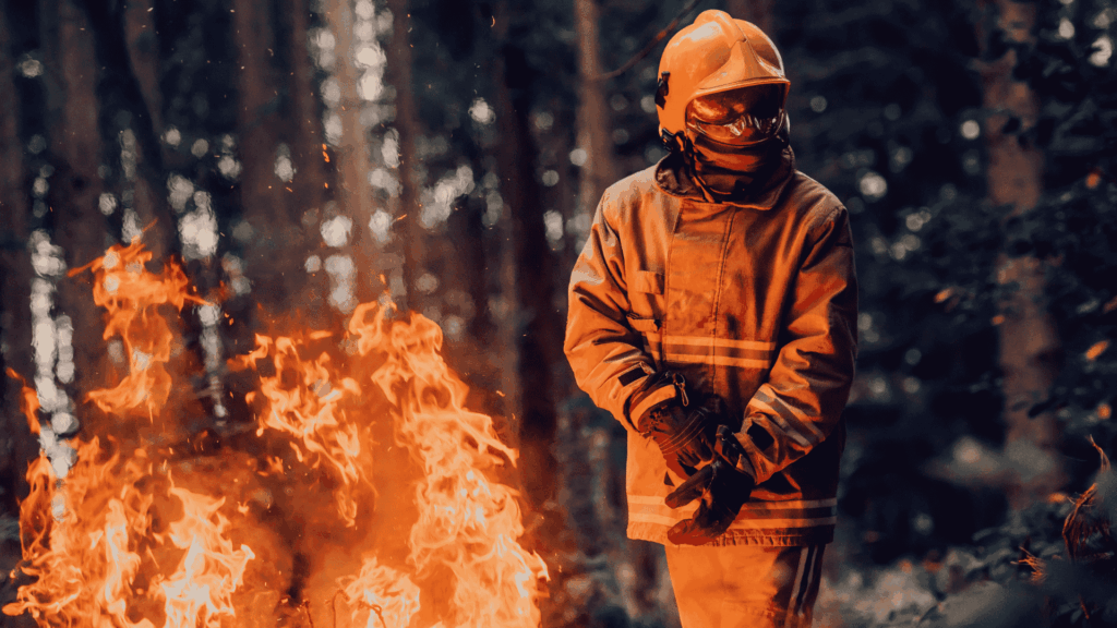 Firefighter in a fire