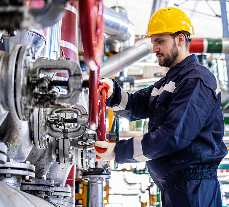 Industry worker in protective work wear