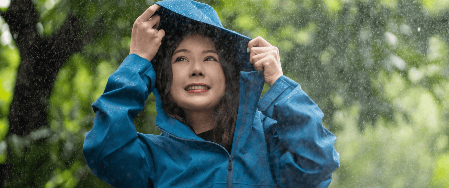 Woman with a raincoat